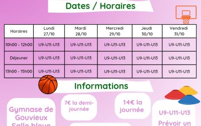 Stage de Toussaint pour les U9, U11, U13
